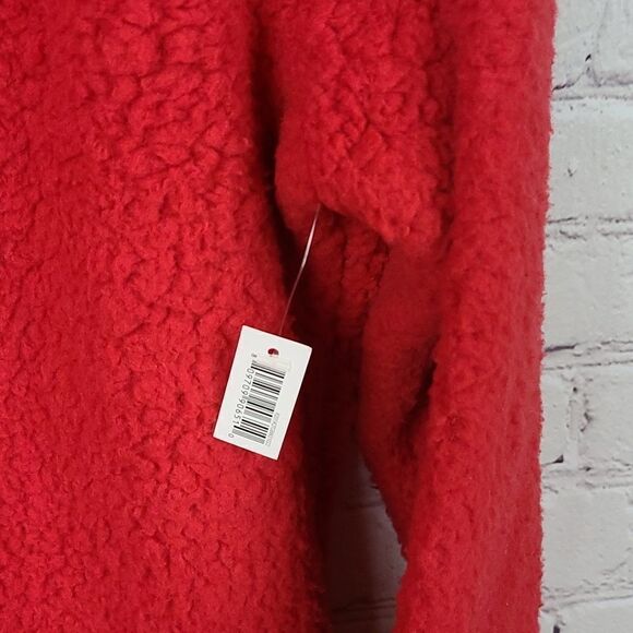 NWT Disney Mickey Mouse Soft Sherpa Fleece XL 16/18 Red Sweatshirt Pullover Top - Picture 3 of 6